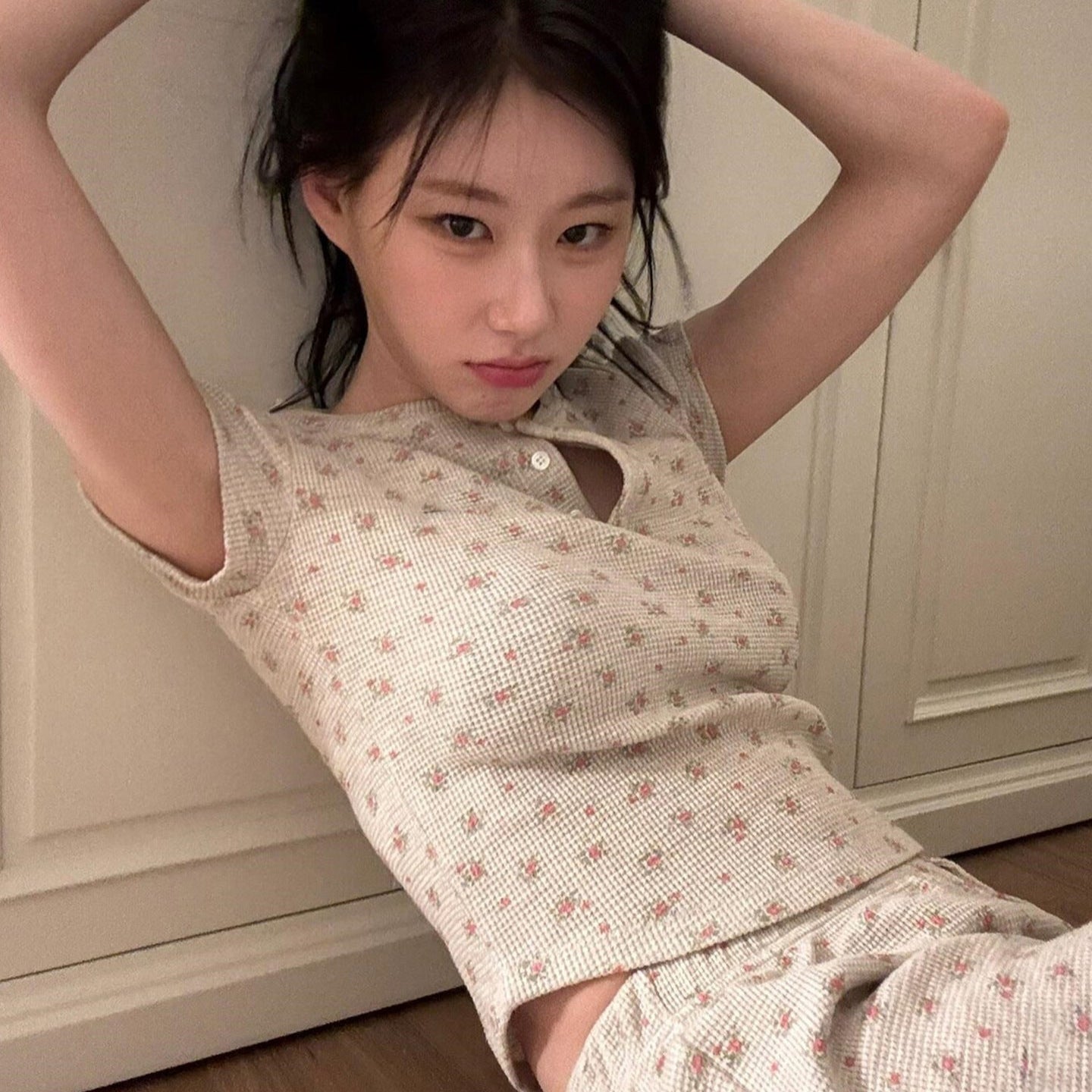 ID686 花柄パジャマ パジャマ上下 ITZY レディースパジャマ 夏 パジャマ 半袖 綿混 上下 セット 可愛い おしゃれ 部屋着 寝間着 ナイトウェア 吸水 速乾