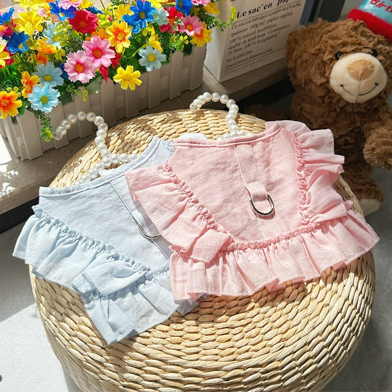 ID722 インスタ風 ペット ベスト リード 装着 可能 胸ベルト デザイン 犬 猫 服 テディ ビション フリーゼ トイ プードル ヨークシャー テリア 小型犬 用