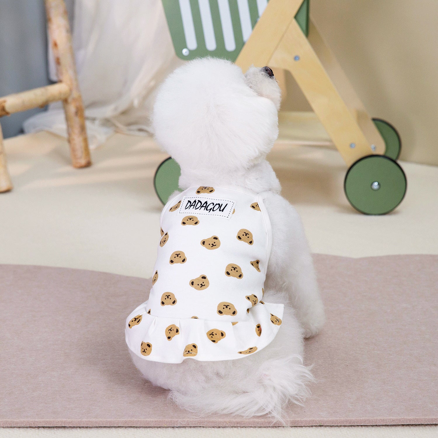 ID723 インスタ ペット クマ 綿 ベスト 猫 服 かわいい 快適 犬 タンクトップ カップル スカート 薄手 春夏 服