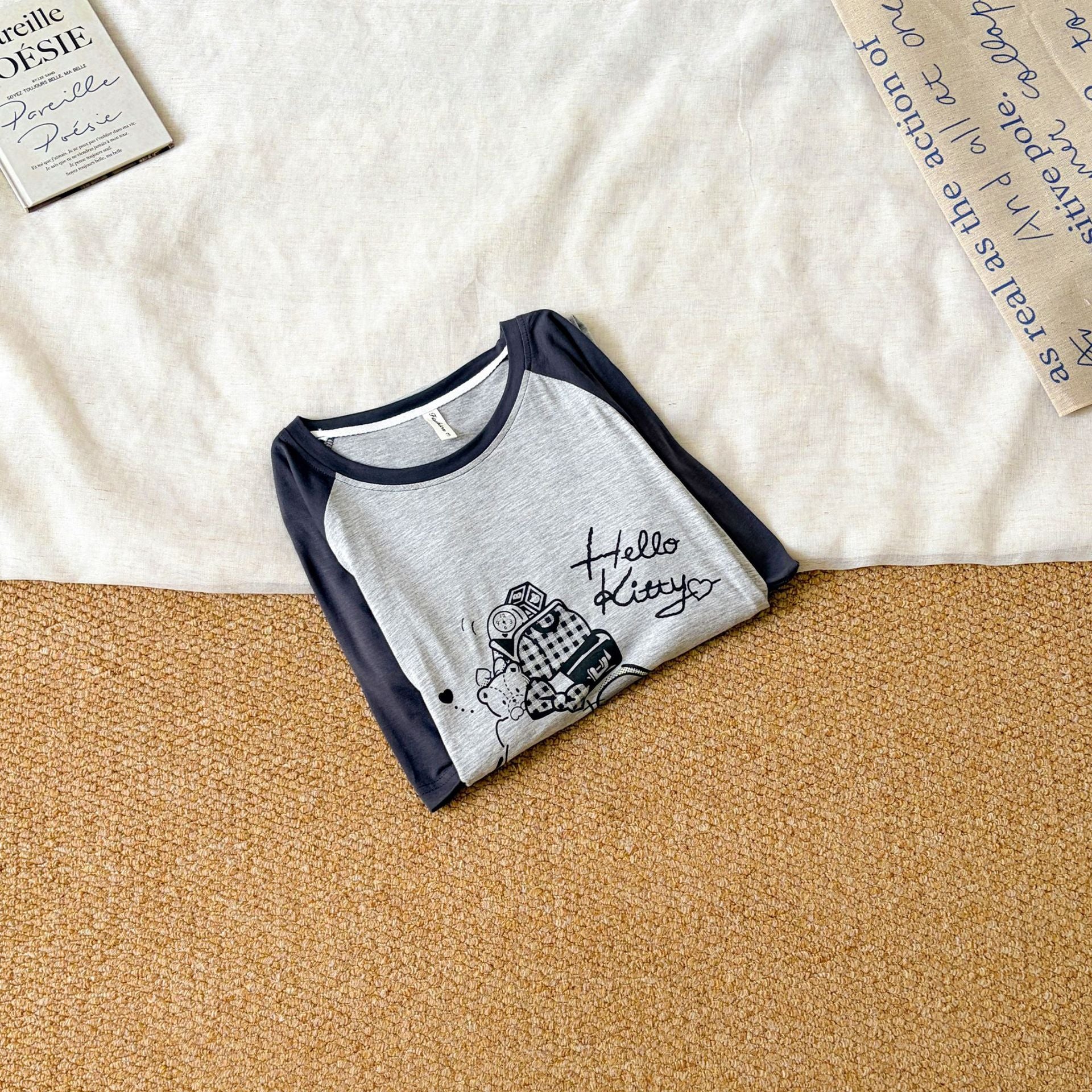 かわいい カートゥーン 快適 ゆったり キティキャット ワンピース 夏 新作 韓国風 レディース モダール素材 半袖 ルーズ パジャマ ルームウェア ID4722