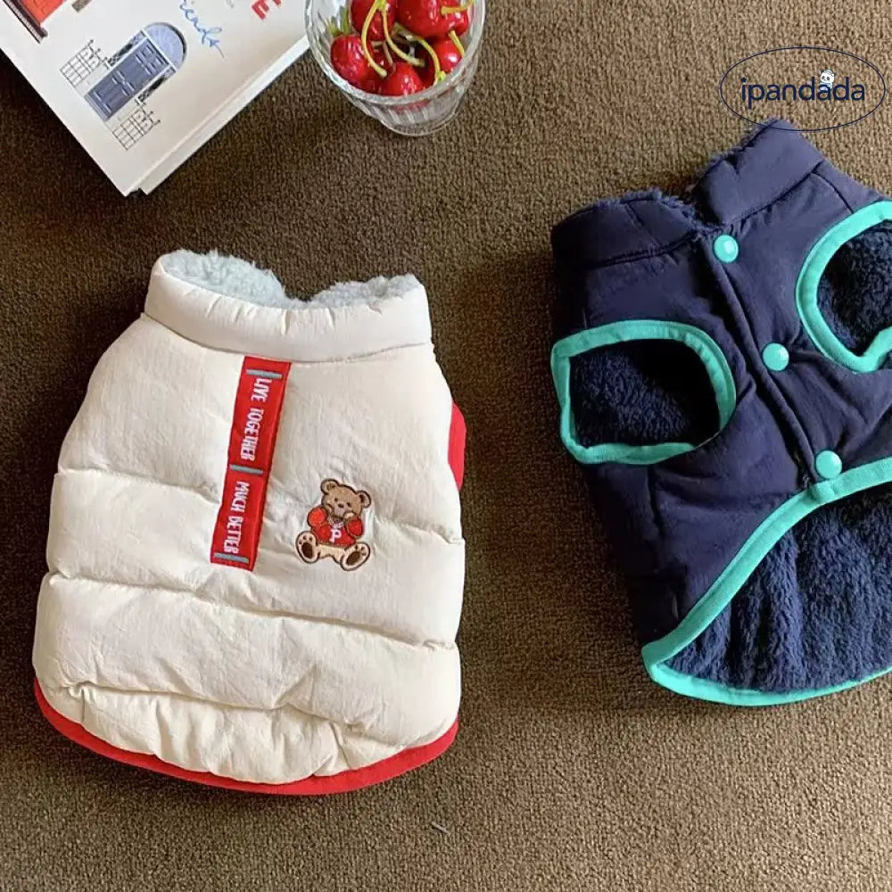 犬 秋冬用 コート テディ コットンジャケット ビションフリーゼ 猫 ボメラニアン 小型犬 ペットウェア 冬 保温 コート ID2540