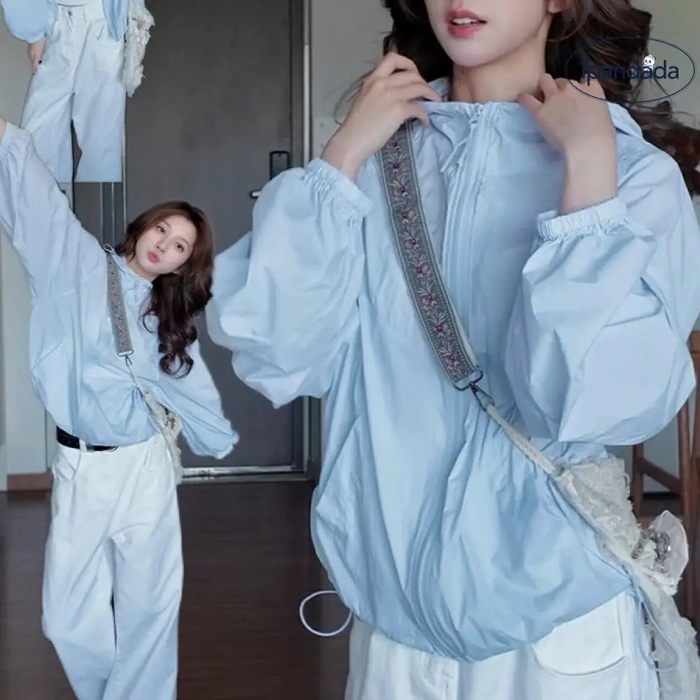 ID1454 アクアブルー UVカット ヤマガール レインウェア 超軽量 透湿防水 速乾 トレッキングジャケット 山登り アウトドア ウーマン