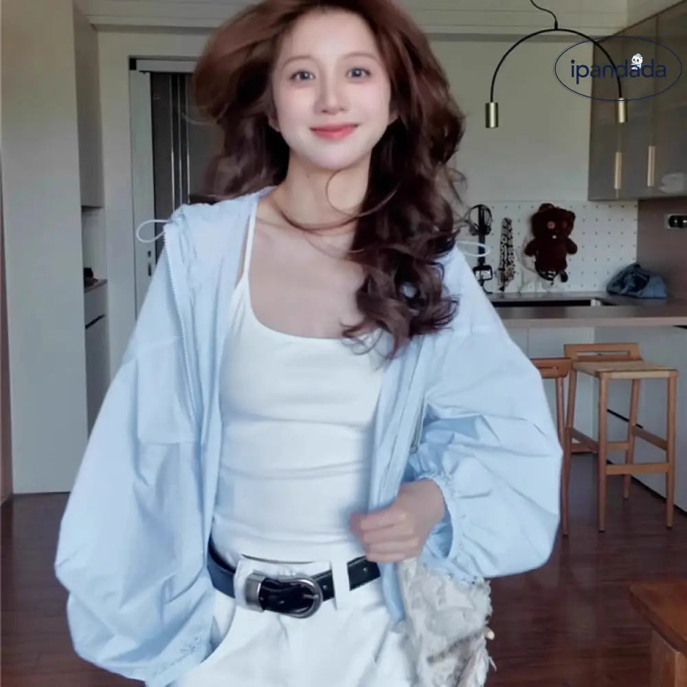 ID1454 アクアブルー UVカット ヤマガール レインウェア 超軽量 透湿防水 速乾 トレッキングジャケット 山登り アウトドア ウーマン