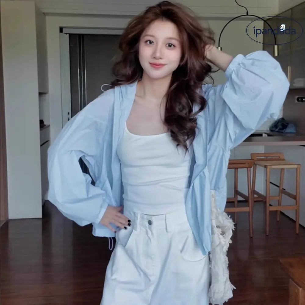 ID1454 アクアブルー UVカット ヤマガール レインウェア 超軽量 透湿防水 速乾 トレッキングジャケット 山登り アウトドア ウーマン