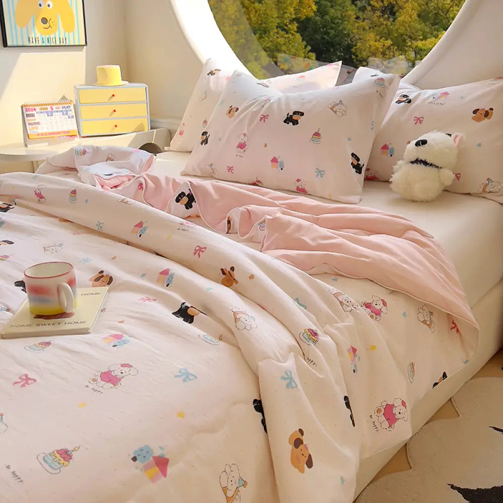 ID1598 Aクラス 夏用クーリングケット エアコン用ケット 夏用 薄い布団 コットン 洗濯機対応 シングル＆ダブルサイズ 学生寮 インスタ風 タイプ④ / 150*200cm 寝具>クッション・グッズ