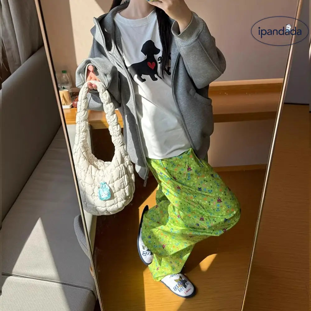 ID1543 アメリカンレトロ 小众デザイン ワイドレッグ カジュアルパンツ 男女兼用 ゆったりした ストレート ワークパンツ ロングパンツ 外出着>ボトムス