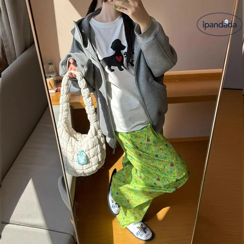 ID1543 アメリカンレトロ 小众デザイン ワイドレッグ カジュアルパンツ 男女兼用 ゆったりした ストレート ワークパンツ ロングパンツ 外出着>ボトムス