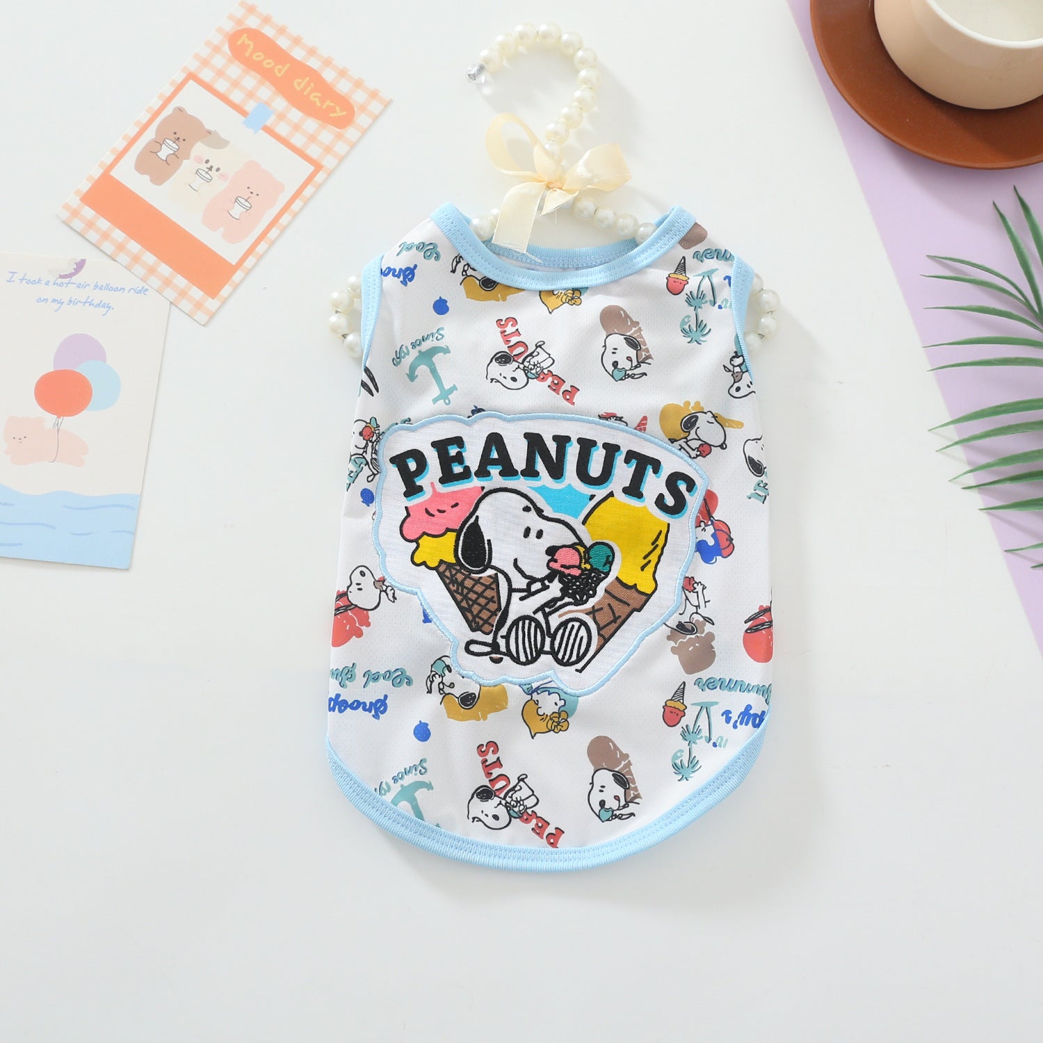 ピーナッツ 犬 服 春夏 かわいい おしゃれ 犬服 シャツ 袖なし 着せやすい 犬夏服 ペット用品 涼しい 小型犬 中型犬 男の子 女の子 トイプードル ダックス チワワ ドッグウェア 猫 ペット服 ID4220