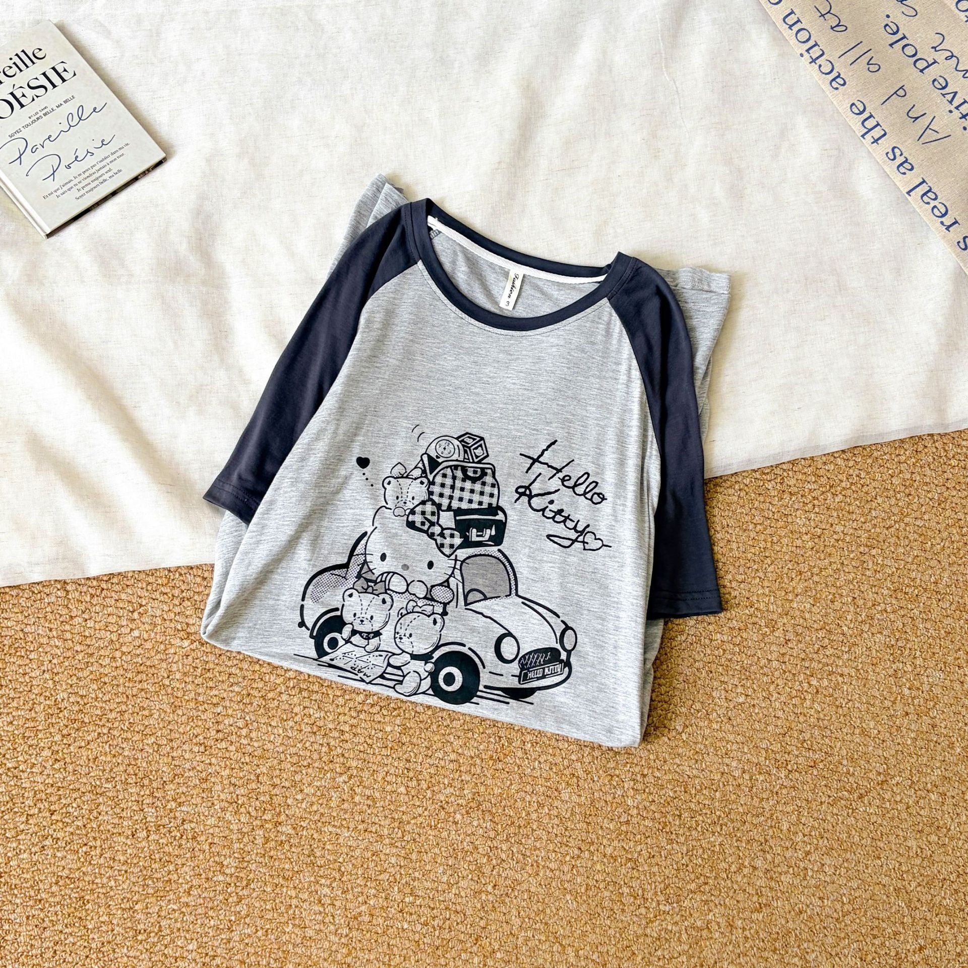 かわいい カートゥーン 快適 ゆったり キティキャット ワンピース 夏 新作 韓国風 レディース モダール素材 半袖 ルーズ パジャマ ルームウェア ID4722