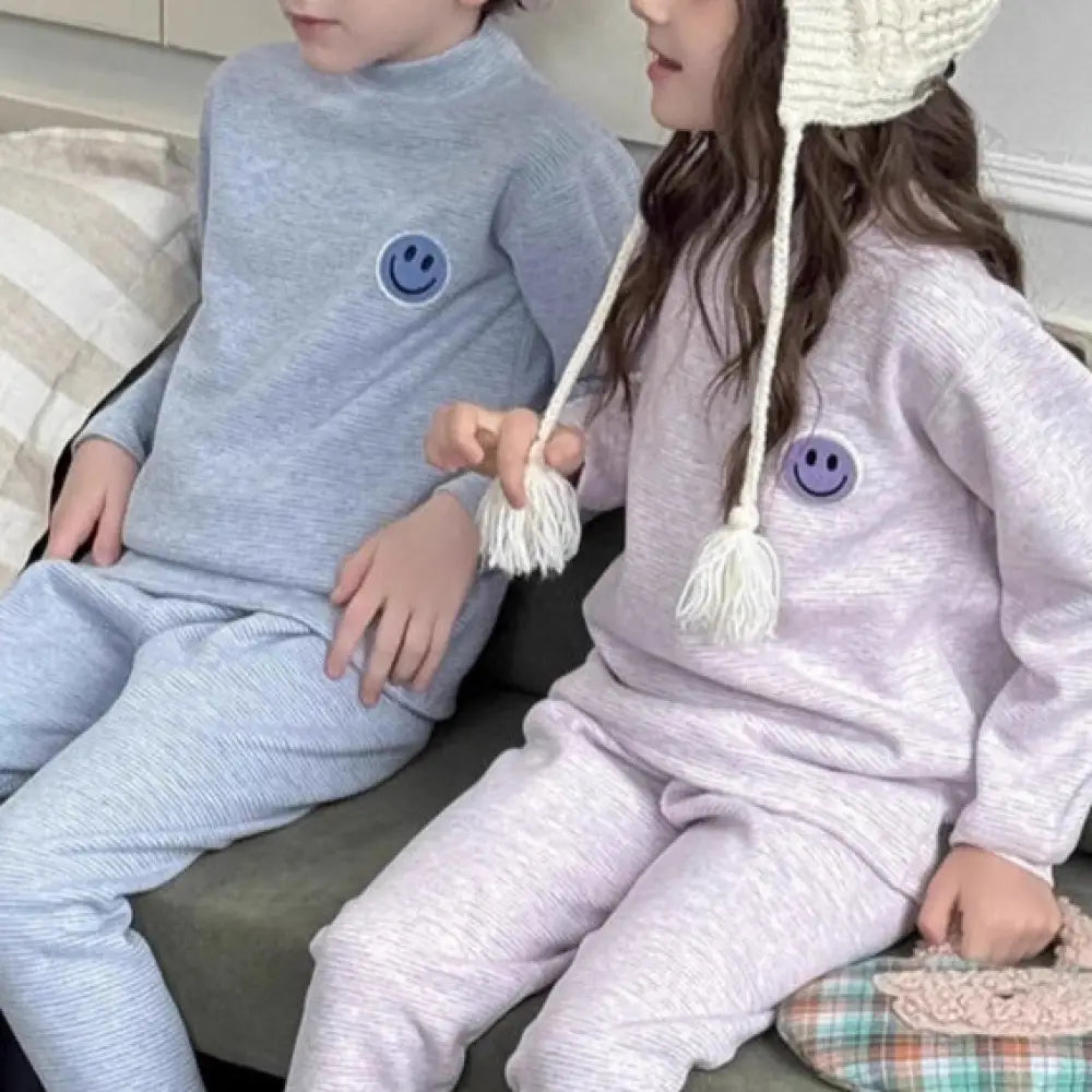 保温 ボア裏起毛 子供 セット 秋冬 厚手 ヒートテック ベビー 幼児 男の子 女の子 2点セット ID3978