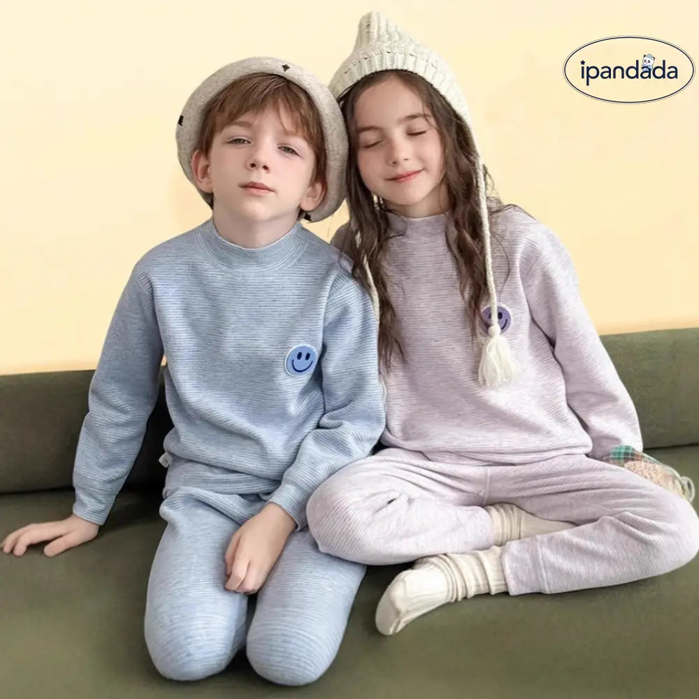 保温 ボア裏起毛 子供 セット 秋冬 厚手 ヒートテック ベビー 幼児 男の子 女の子 2点セット ID3978