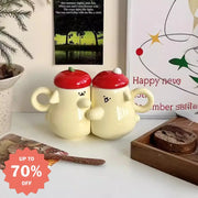 抱っこ ティッシュ カップ カップル ペアカップ セラミックカップ 蓋付き カップル用 マグカップ ギフト カップ ギフトボックス付き ID3788 写真通り インテリア雑貨＞その他