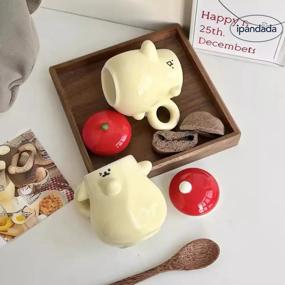 抱っこ ティッシュ カップ カップル ペアカップ セラミックカップ 蓋付き カップル用 マグカップ ギフト カップ ギフトボックス付き ID3788 写真通り インテリア雑貨＞その他