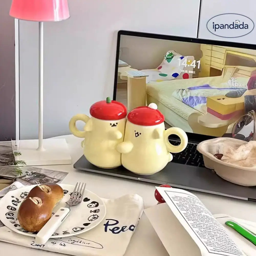 抱っこ ティッシュ カップ カップル ペアカップ セラミックカップ 蓋付き カップル用 マグカップ ギフト カップ ギフトボックス付き ID3788 写真通り インテリア雑貨＞その他