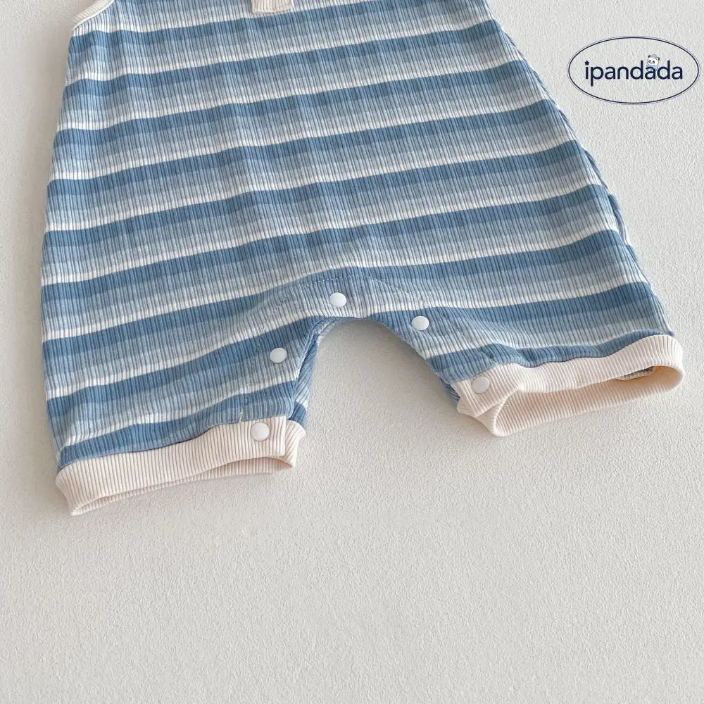 ID1749 ベビー服 ロンパース カバーオール ノースリーブ 男の子 女の子 ベビー 夏 夏服 子ども 子供 新生児 赤ちゃん ボーダー シンプル おしゃれ かわいい 出産祝い 韓国 韓国ベビー服 綿 コットン