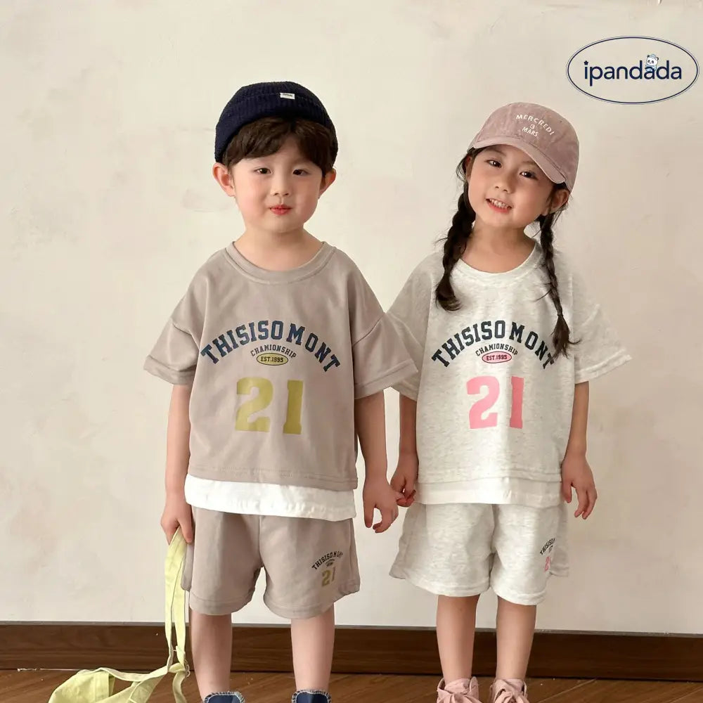 ID1744 ベビー服 子供服 セットアップ 上下セット 半袖 男の子 女の子 ベビー キッズ 夏 夏服 子ども 子供 おしゃれ かわいい セパレート 韓国 韓国ベビー服 綿 コットン 80 90 100 110 120