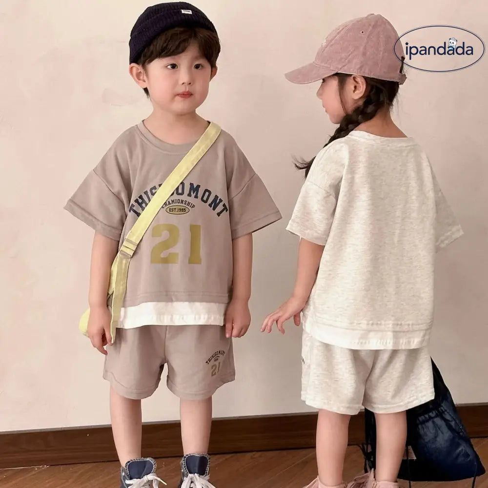 ID1744 ベビー服 子供服 セットアップ 上下セット 半袖 男の子 女の子 ベビー キッズ 夏 夏服 子ども 子供 おしゃれ かわいい セパレート 韓国 韓国ベビー服 綿 コットン 80 90 100 110 120