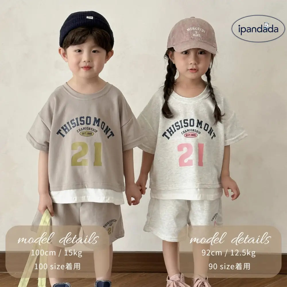 ID1744 ベビー服 子供服 セットアップ 上下セット 半袖 男の子 女の子 ベビー キッズ 夏 夏服 子ども 子供 おしゃれ かわいい セパレート 韓国 韓国ベビー服 綿 コットン 80 90 100 110 120