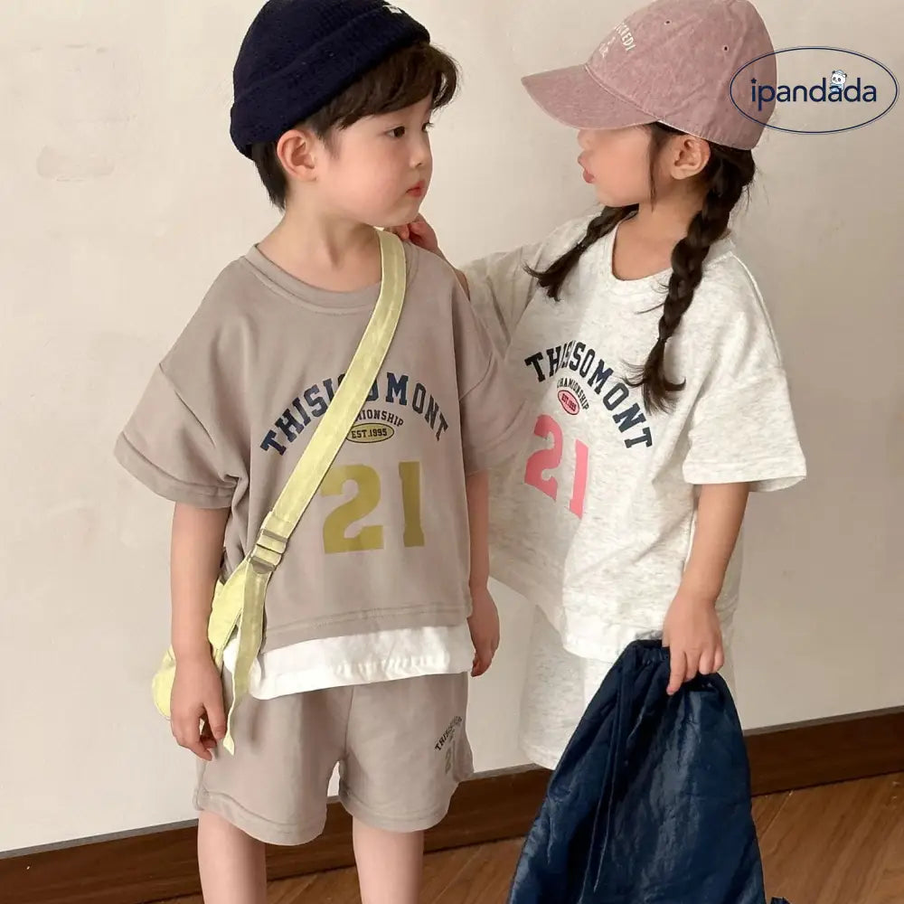 ID1744 ベビー服 子供服 セットアップ 上下セット 半袖 男の子 女の子 ベビー キッズ 夏 夏服 子ども 子供 おしゃれ かわいい セパレート 韓国 韓国ベビー服 綿 コットン 80 90 100 110 120