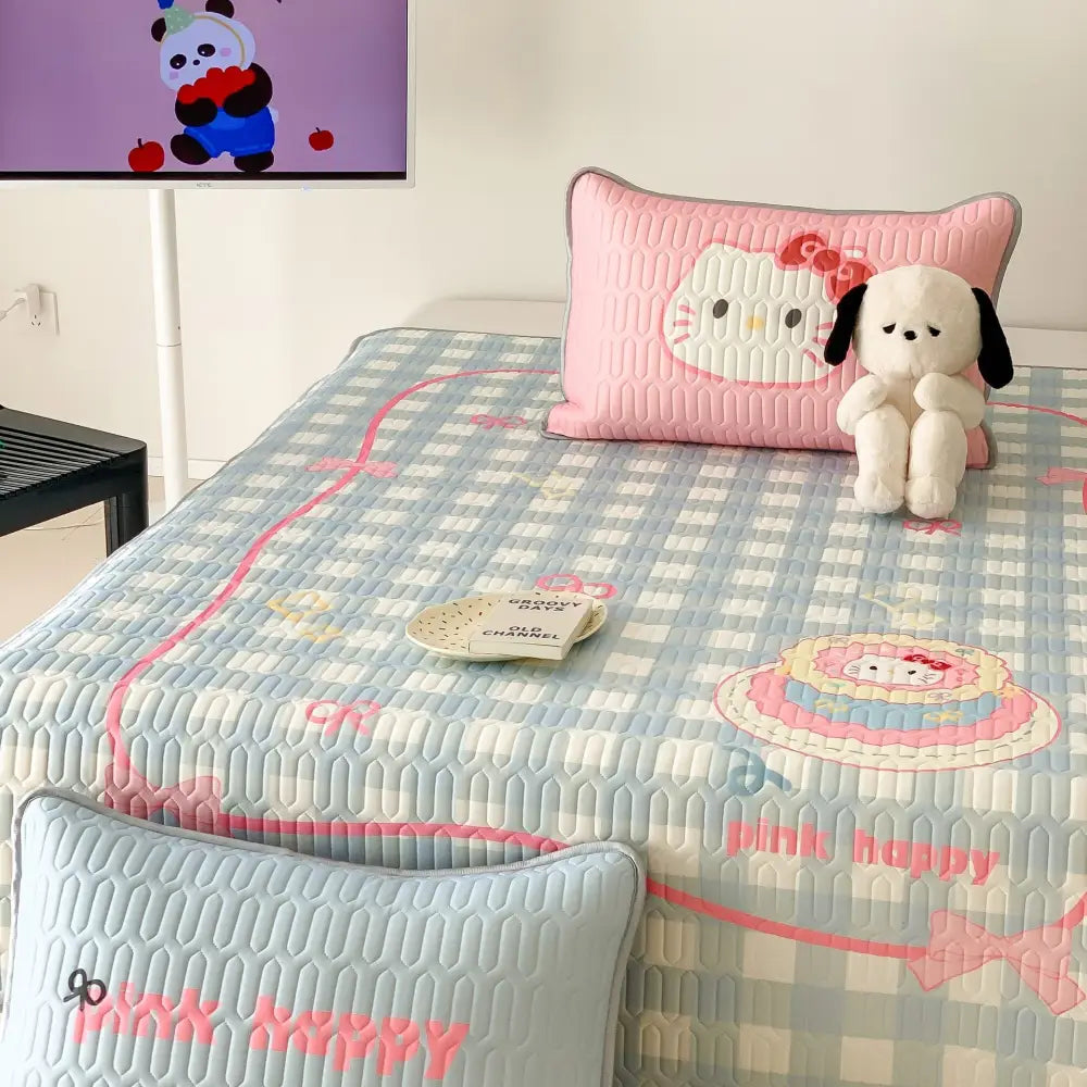 ID769 ベッドパッド 夏 新作 かわいい ソフトクッション 枕カバー ケーキ 猫 プリント ラテックス クールマット シングル ダブル 対応 通気性抜群 快適 折り畳み可能 エアコン対応 薄型 涼感 インテリア ホームウェア 写真通り