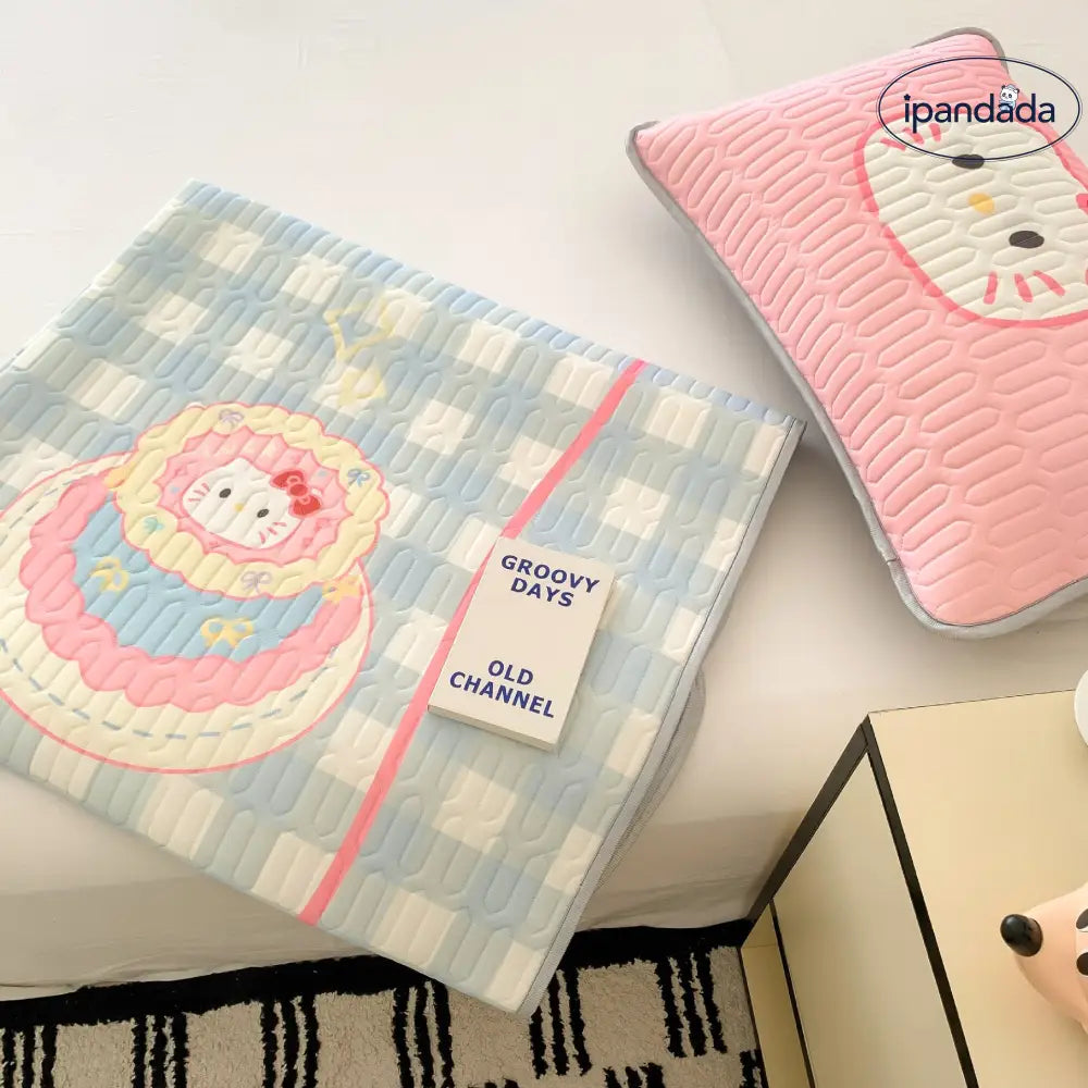 ID769 ベッドパッド 夏 新作 かわいい ソフトクッション 枕カバー ケーキ 猫 プリント ラテックス クールマット シングル ダブル 対応 通気性抜群 快適 折り畳み可能 エアコン対応 薄型 涼感 インテリア ホームウェア