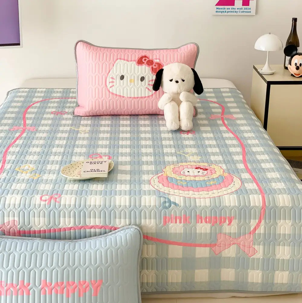 ID769 ベッドパッド 夏 新作 かわいい ソフトクッション 枕カバー ケーキ 猫 プリント ラテックス クールマット シングル ダブル 対応 通気性抜群 快適 折り畳み可能 エアコン対応 薄型 涼感 インテリア ホームウェア