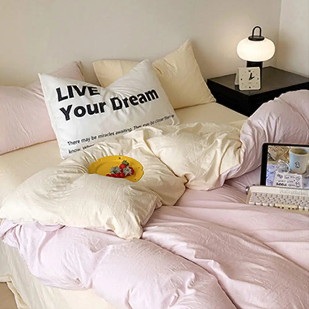 ID1090 ライトパープル / 1.5m（掛けカバー180*220 + フラットシーツ230*250 + 枕カバー2個） 寝具＞寝具セット