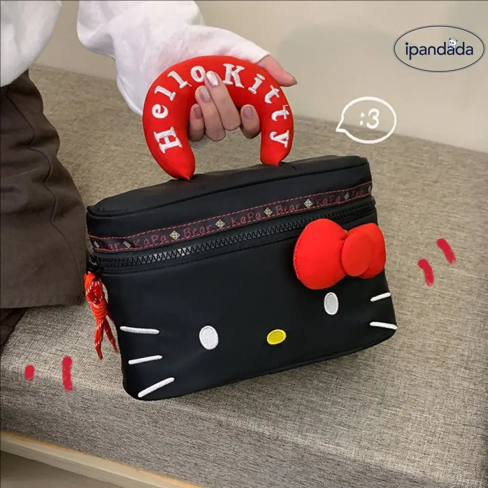 ブラック リボン 化粧ポーチ 新作 かわいい 手提げ 小物入れ おしゃれ サブバッグ 収納 デイリー ID4201