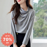 ブラウス レディース デザイン ニッチ 春秋 新作 キャリア シック 長袖 シャツ エレガント フレンチ おしゃれ トップス 上品 大人 女性 洗練 トレンド オフィス フォーマル 快適 プレミアム ID4115 写真通り / S