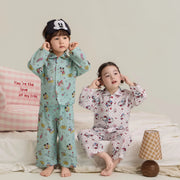 キッズ パジャマ 子供 ベビー 春夏 薄手 ガーゼ ソフト 肌触り 冷房対策 クール 空调服 インスタ映え Ins風 おしゃれ かわいい キャラクター 動物柄 カジュアル ルームウェア 部屋着 セットアップ 男の子 女の子 ギフト ID4239