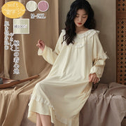 部屋着 寝巻き 綿 上品 パジャマ 春夏 ルームウェア レディース ワンピース 肌触り 通気性 ゆったり 長袖 女性 韓国風 お姫様 きれいめ 誕生日プレゼント きれい エレガント 寝巻き 可愛い 柔らかい 冷房対策 肌触りいい シンプル 20代 30代 M L XL 2XL スウィーティー 新作 ID4723