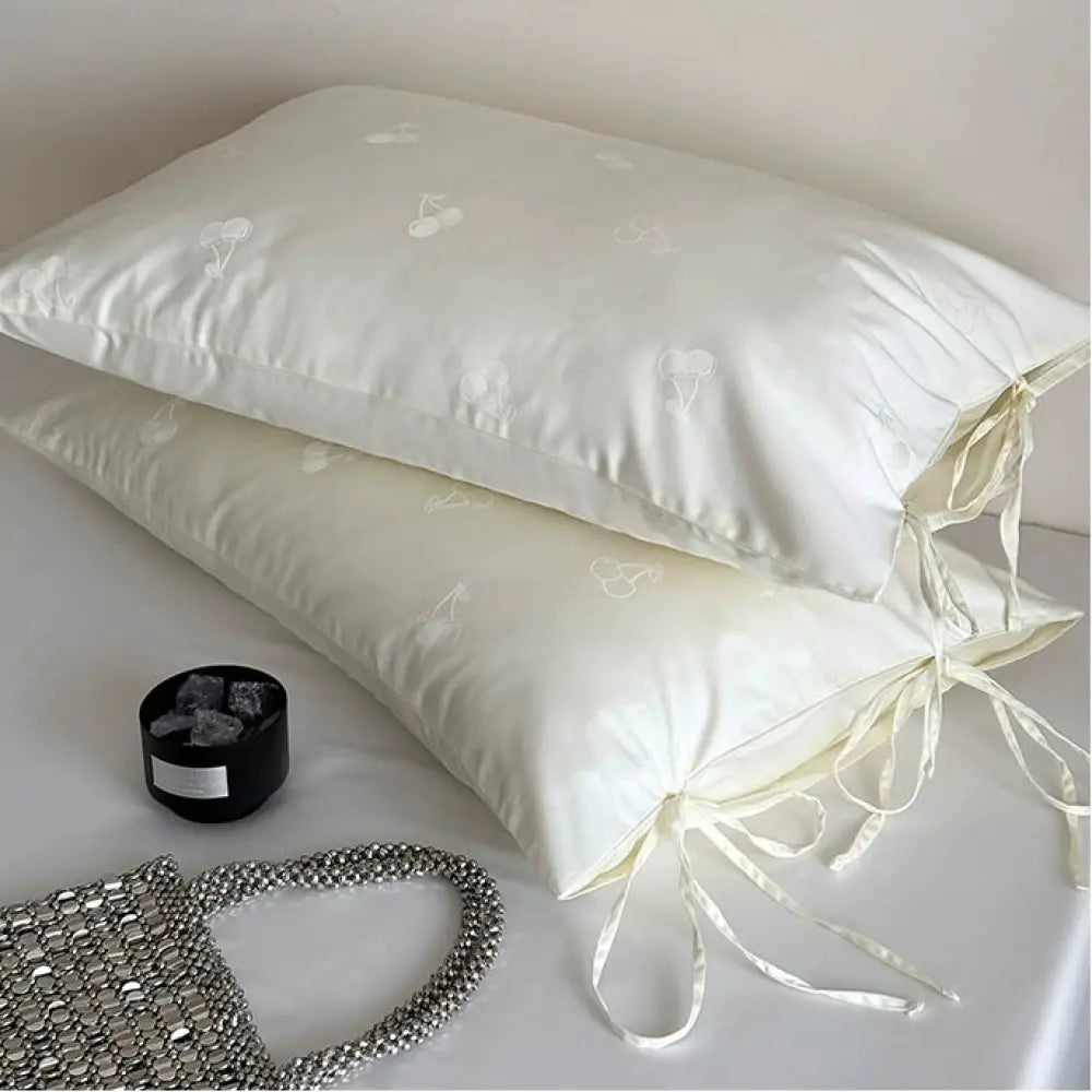 超柔らかい 肌触り 良い 長綿 枕カバー 提花 純綿 枕用カバー 家庭用 48*74cm 単品 快適 通気性が良い 高雅 シンプル ID2271 ベージュ / 48*74cm 1個