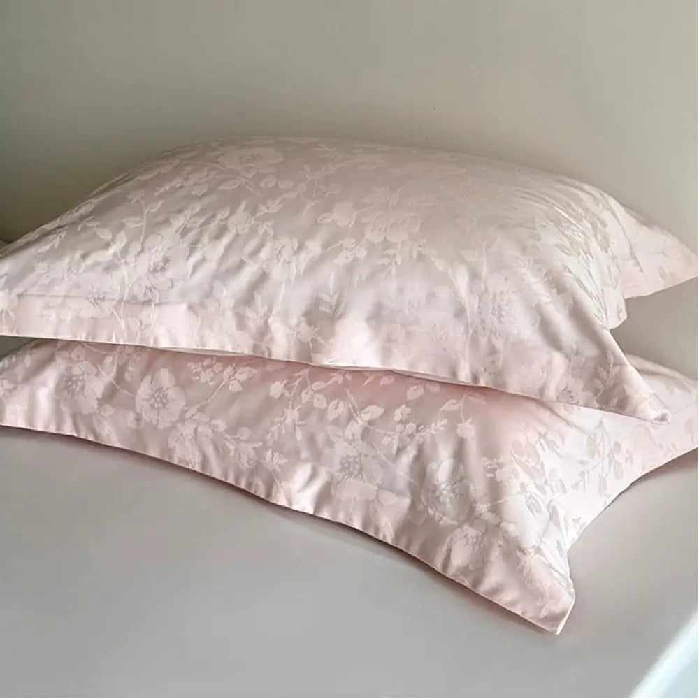 超柔らかい 肌触り 良い 長綿 枕カバー 提花 純綿 枕用カバー 家庭用 48*74cm 単品 快適 通気性が良い 高雅 シンプル ID2271 ピンク① / 48*74cm 1個