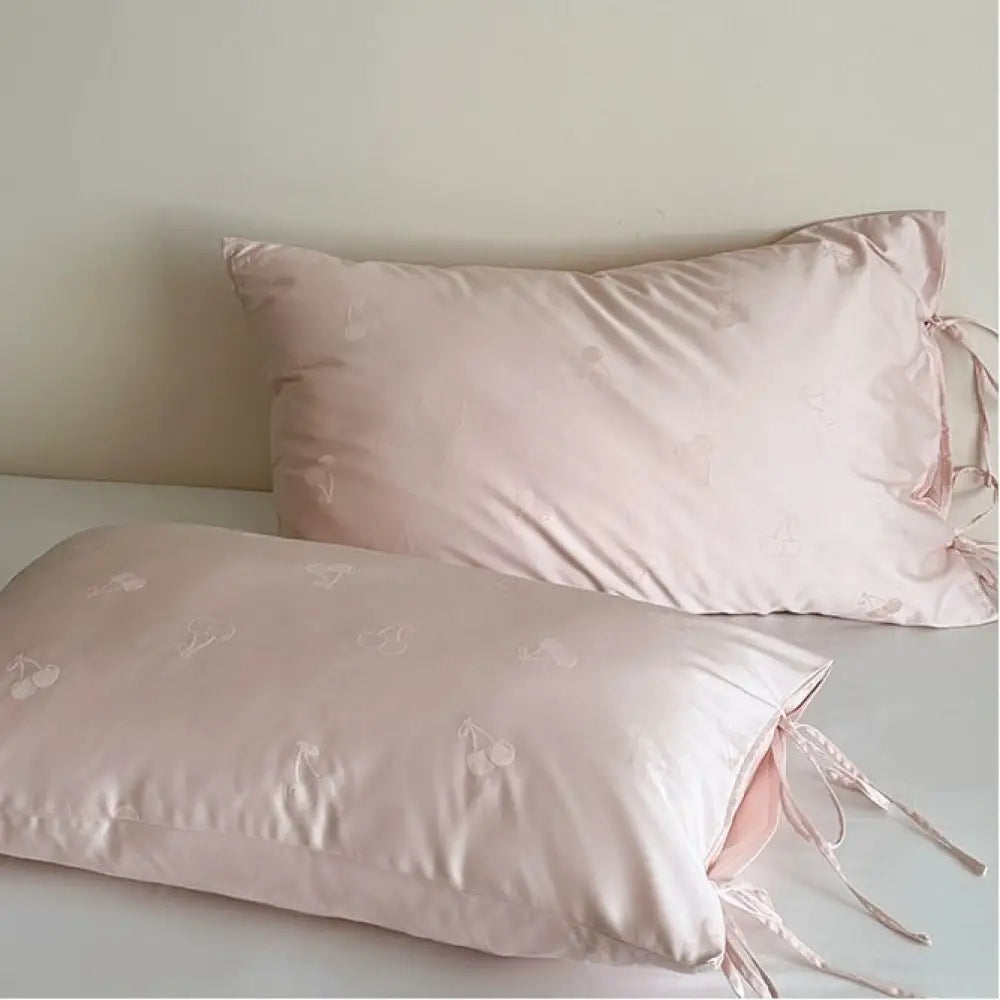 超柔らかい 肌触り 良い 長綿 枕カバー 提花 純綿 枕用カバー 家庭用 48*74cm 単品 快適 通気性が良い 高雅 シンプル ID2271 ピンク② / 48*74cm 1個