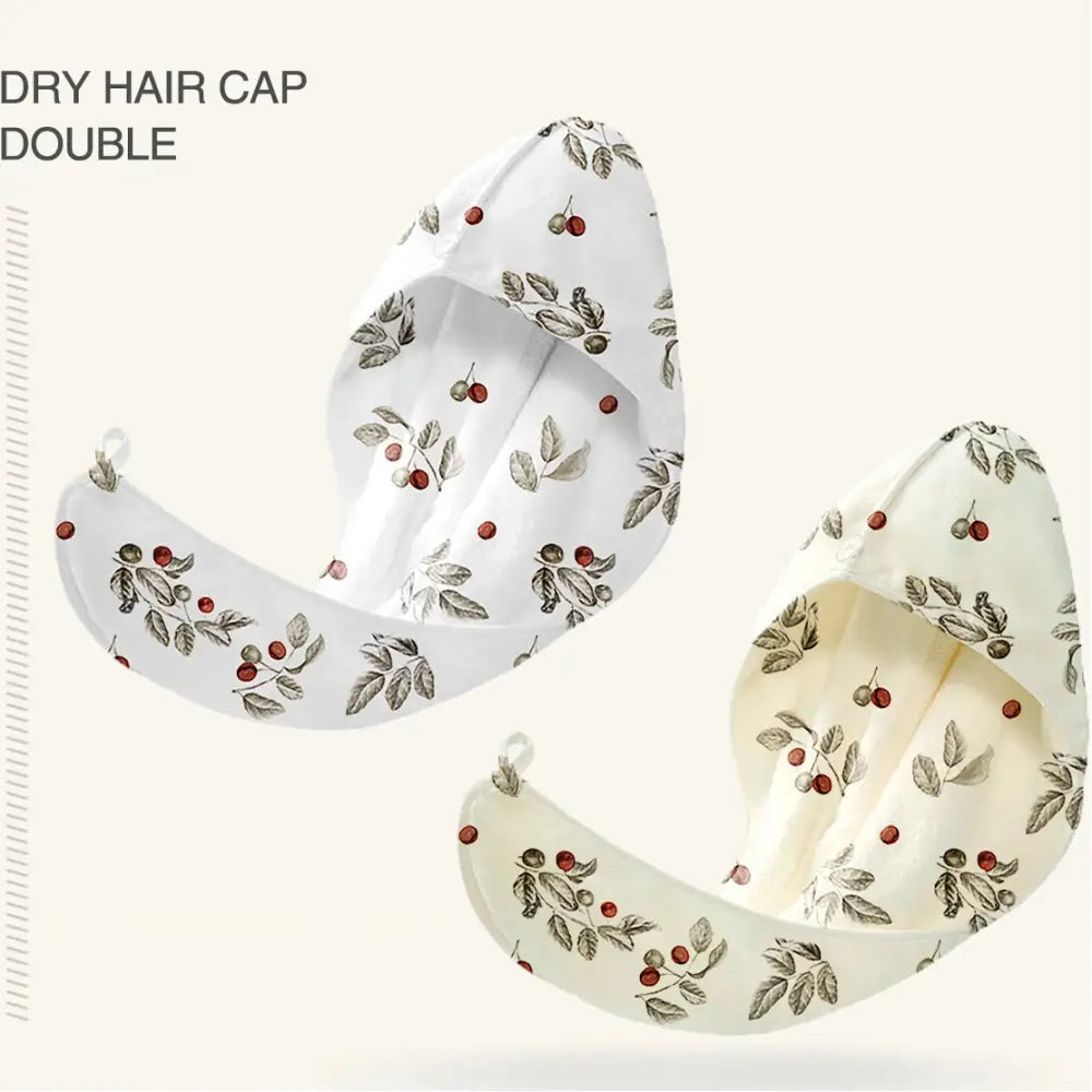 超吸水 速乾 ヘアドライキャップ レディース 新作 秋冬 可愛い ヘアタオル バスキャップ 厚手 ヘアキャップ 髪の保護 ID2051 ホワイト + ベージュ インテリア雑貨>ファッション雑貨