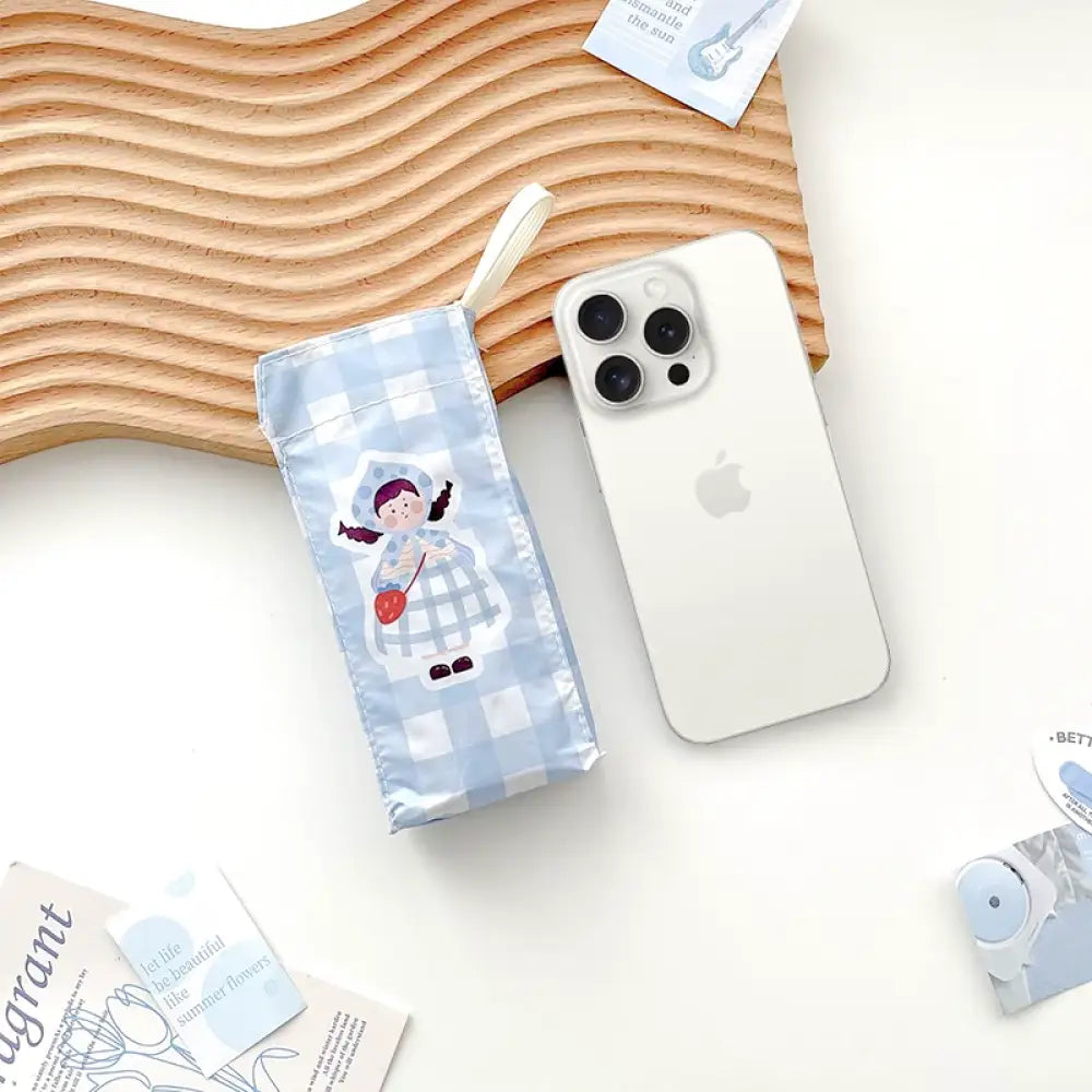 ID1728 超軽量 オート開閉 晴雨兼用 ミニ傘 小学生～大人用 ポケットイン 紫外線99% カット UPF50 + かわいい 耐風設計 収納袋付き ミニ傘 インテリア雑貨>ファッション雑貨