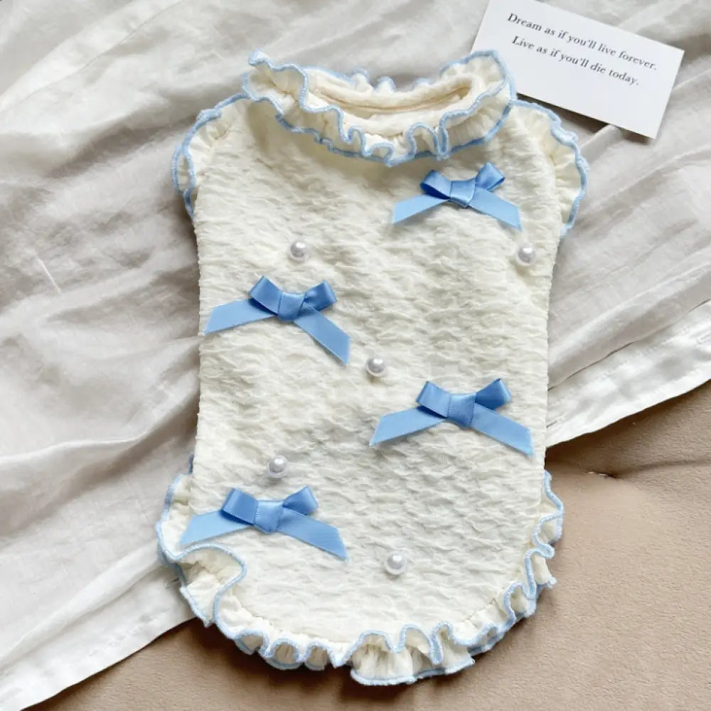 超お得！犬服 タンクトップ フリル お散歩楽々 二色 袖なし