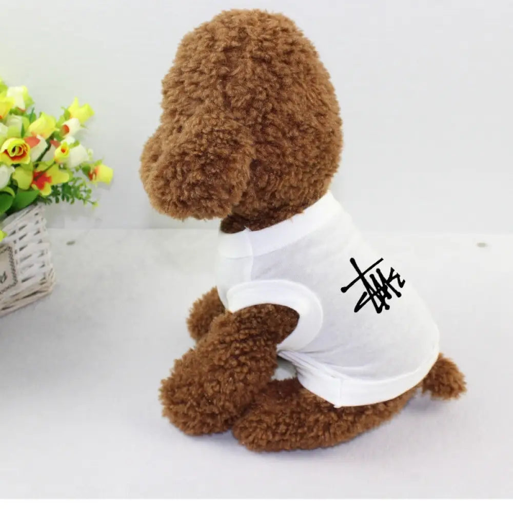 犬用 ベスト ドッグTシャツ ペット服 薄手 快適 小型犬 中型犬 户外 散歩 涼しい 通気性 軽量 吸汗 メッシュ おしゃれ 動きやすい 紫外線対策 スポーツ用 洗える 速乾 ペットウェア 室内用 清涼 ID2290 ホワイト / XS