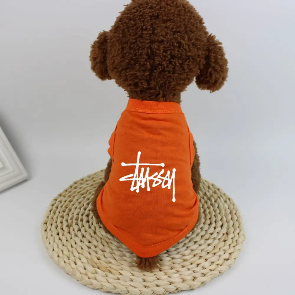 犬用 ベスト ドッグTシャツ ペット服 薄手 快適 小型犬 中型犬 户外 散歩 涼しい 通気性 軽量 吸汗 メッシュ おしゃれ 動きやすい 紫外線対策 スポーツ用 洗える 速乾 ペットウェア 室内用 清涼 ID2290 オレンジ / XS