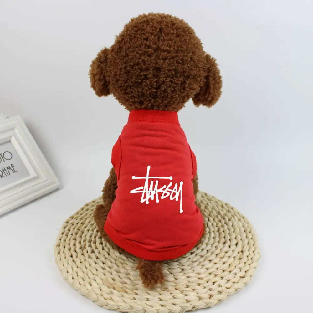 犬用 ベスト ドッグTシャツ ペット服 薄手 快適 小型犬 中型犬 户外 散歩 涼しい 通気性 軽量 吸汗 メッシュ おしゃれ 動きやすい 紫外線対策 スポーツ用 洗える 速乾 ペットウェア 室内用 清涼 ID2290 レッド / XS