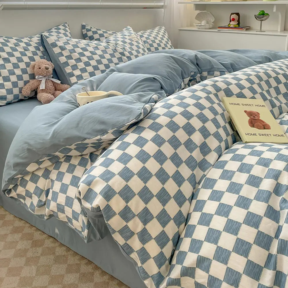 Blazez 布団カバーセット チェック柄 秋冬 暖かい フランネル シングル セミダブル ダブル 4点セット 掛け布団カバー 枕カ 楽天市場】布団カバー  4点セット 掛け布団カバー チェック柄 シングル セミダブル ダブル フラットシーツ ボックスシーツ 布団カバーセット 新生活 ...