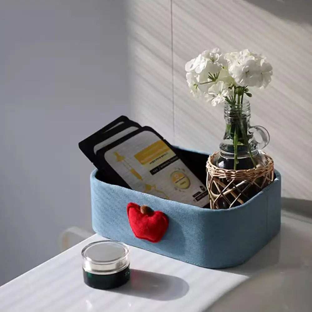 ID1162 チェック柄 リンゴ 2タイプ 収納ボックス 収納ケース カラーボックス おしゃれ 収納 デスクトップストレージ プレゼント ギフト ダークブルー① グッズ＞その他