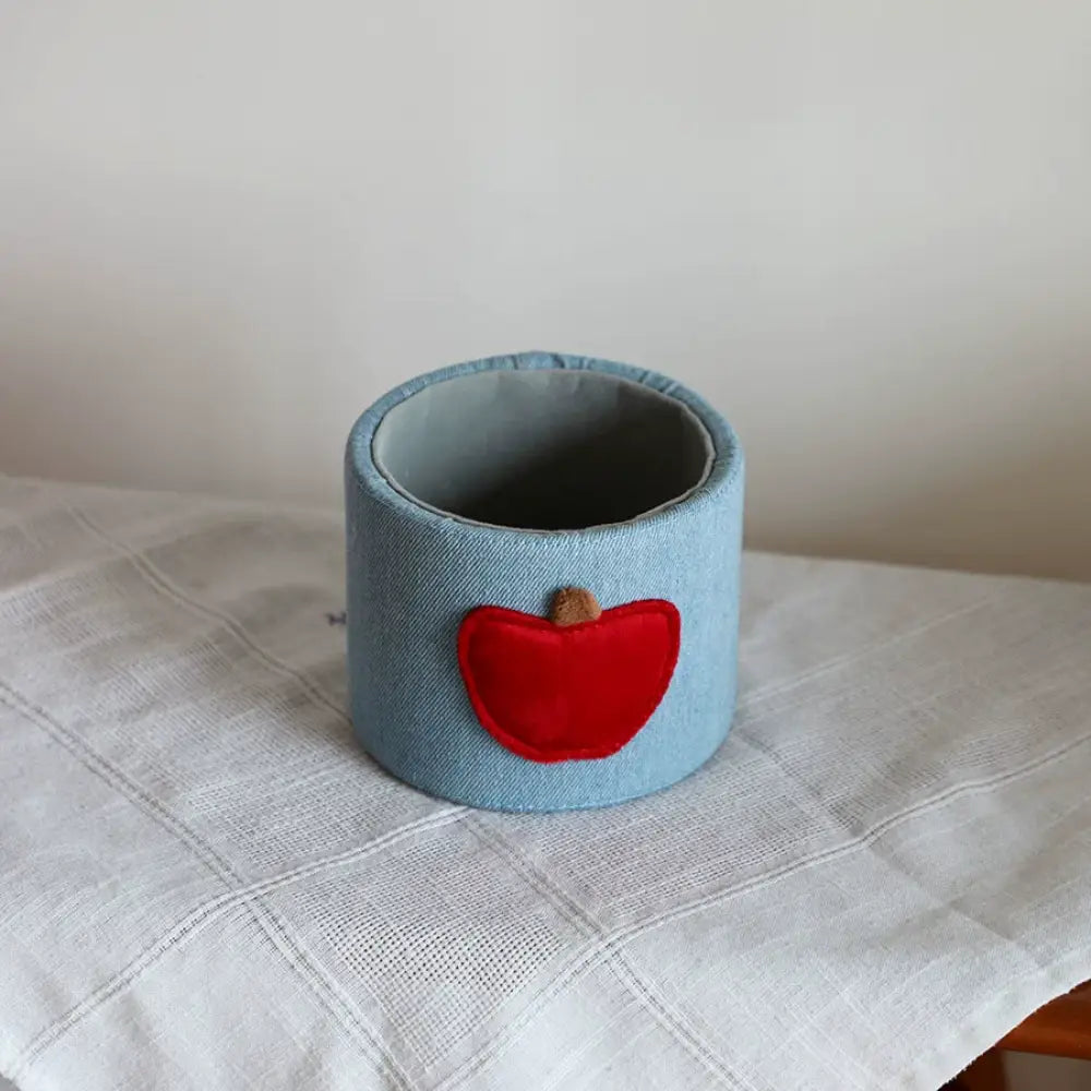 ID1162 チェック柄 リンゴ 2タイプ 収納ボックス 収納ケース カラーボックス おしゃれ 収納 デスクトップストレージ プレゼント ギフト ダークブルー② グッズ＞その他