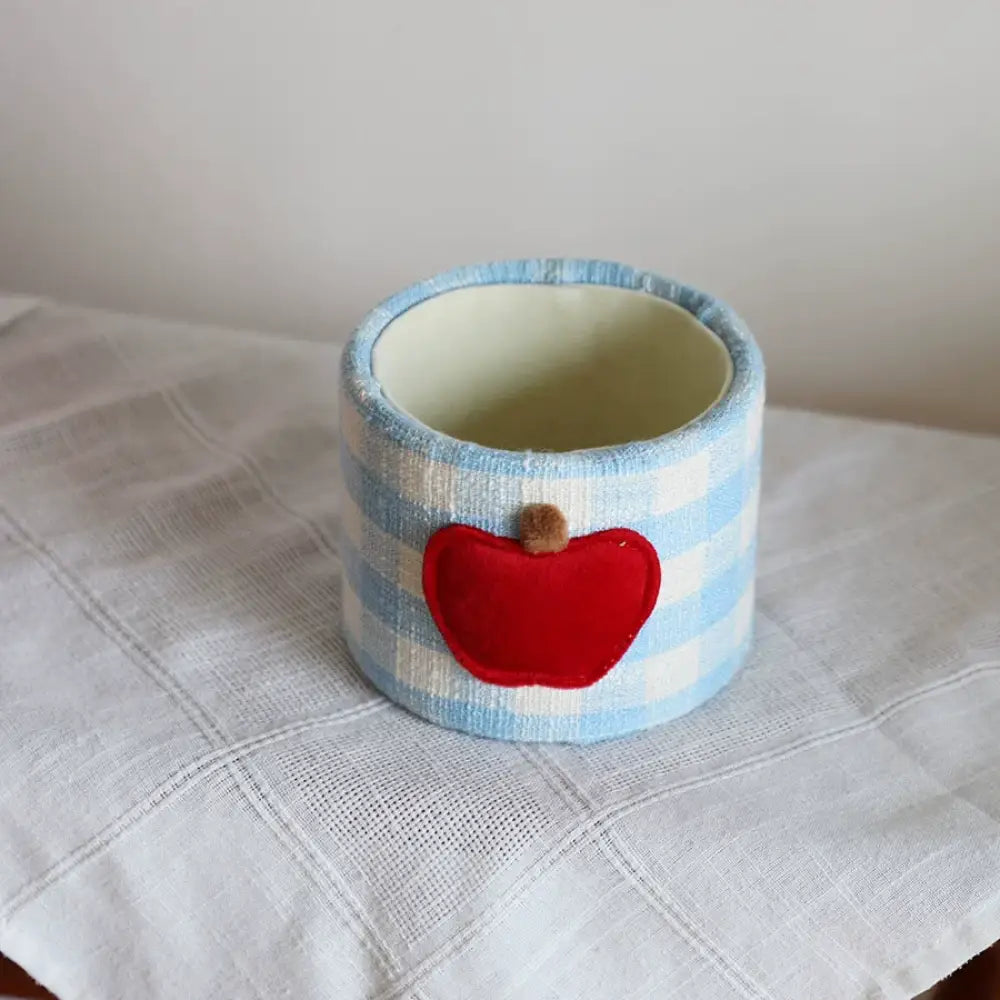 ID1162 チェック柄 リンゴ 2タイプ 収納ボックス 収納ケース カラーボックス おしゃれ 収納 デスクトップストレージ プレゼント ギフト ライトブルー② グッズ＞その他