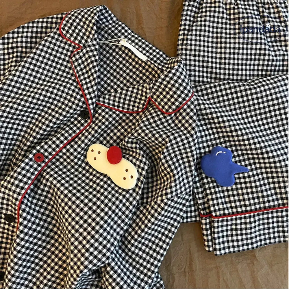 チェック パジャマ セット 春秋 新作 上下セット 長袖 長ズボン ルームウェア 部屋着 おしゃれ 2点セット ID4050 レディース＞セットアップ