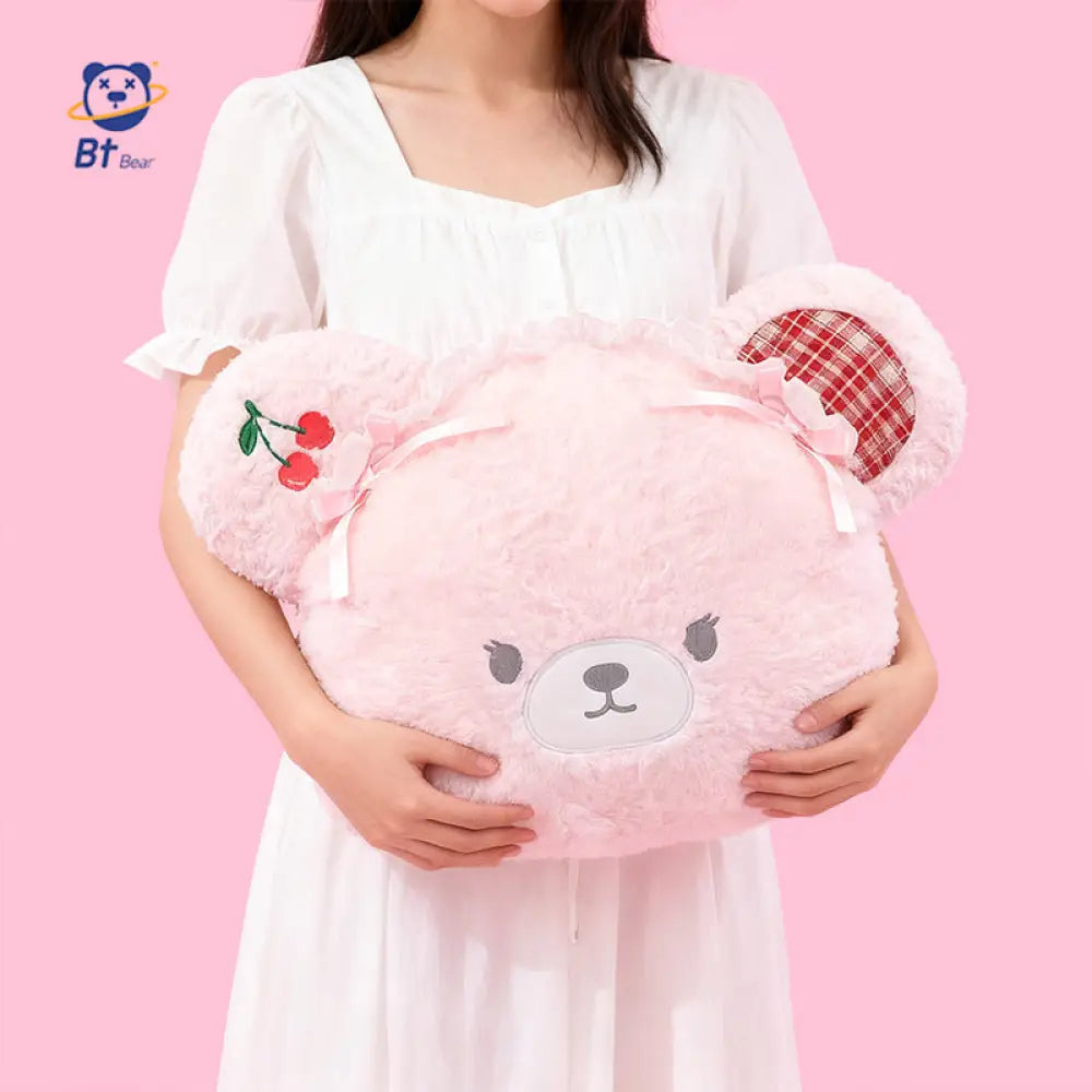 チェリーベア 抱き枕 ぬいぐるみ 可愛い クッション お昼寝枕 ギフト 子供用 かわいい ID3357 ピンク / 50cm