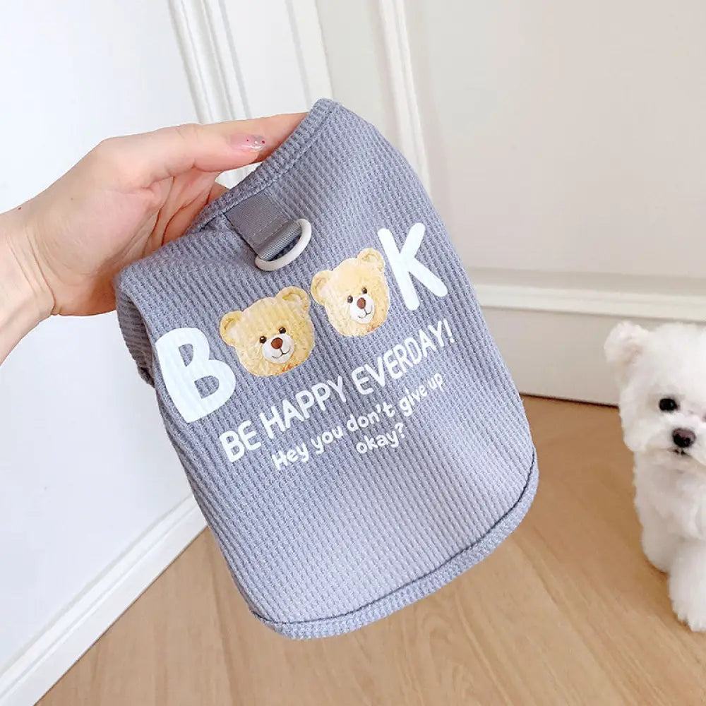 ID570 春 ペット チョッキ 子犬 猫用 おしゃれ 柔らかい 快適 ゴム入り ビションフリーゼ トイプードル シュナウザー 小型犬服 グレー / S ペット用品＞ウェア