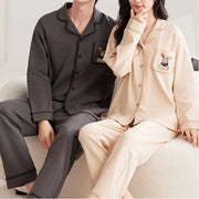 春秋 カップル パジャマ 長袖 女性 男性 可愛い ホームウェア 秋冬 男性セット ID4084