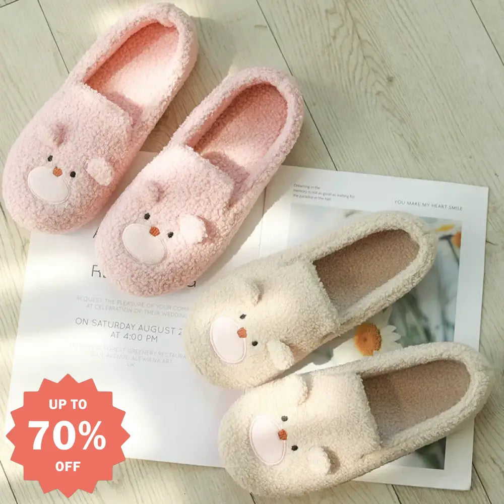 春秋 シーズン 包みヒール ソフトソール かわいい フリース ルームスリッパ 女性用 秋冬 防滑 保温 産後用シューズ ID2289