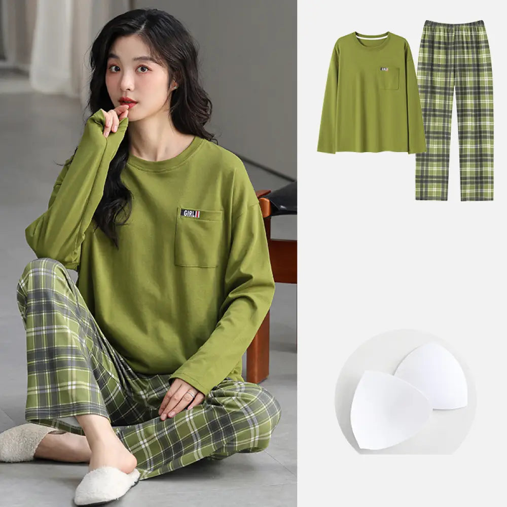 春秋 新作 パッド付き パジャマ レディース カートゥーン かわいい ルームウェア セットアップ ID4468 タイプ⑤ / M